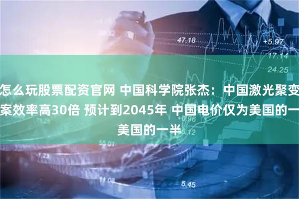 怎么玩股票配资官网 中国科学院张杰：中国激光聚变方案效率高30倍 预计到2045年 中国电价仅为美国的一半